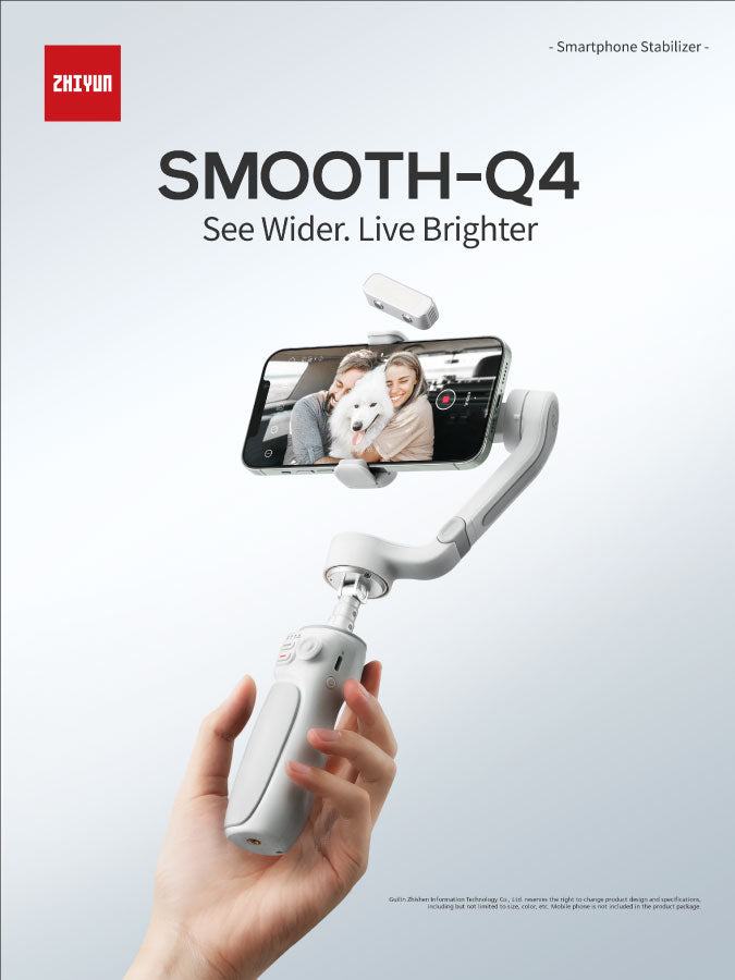 Zhiyun Smooth Q4 Smartphone Gimbal Phone Stabilizer for iPhone 13 12 11 Pro MAX Android Phone, Built-in Extension Rod,Foldable and Portable,Vlogging Stabilizer for YouTube TIK Tok Video Live Stream