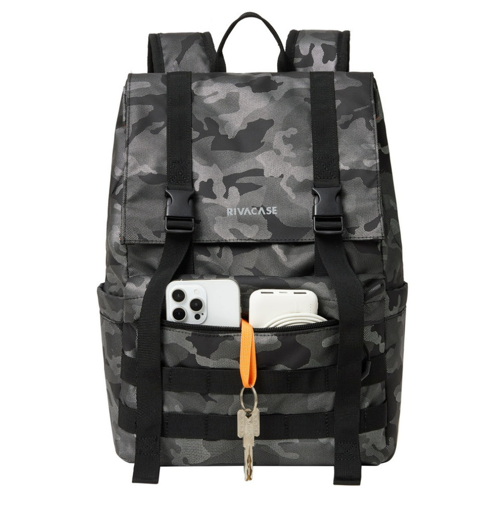Rivacase 7621 Sherwood-ECO 15L Rolltop Backpack 15.6" - Grey Camo 