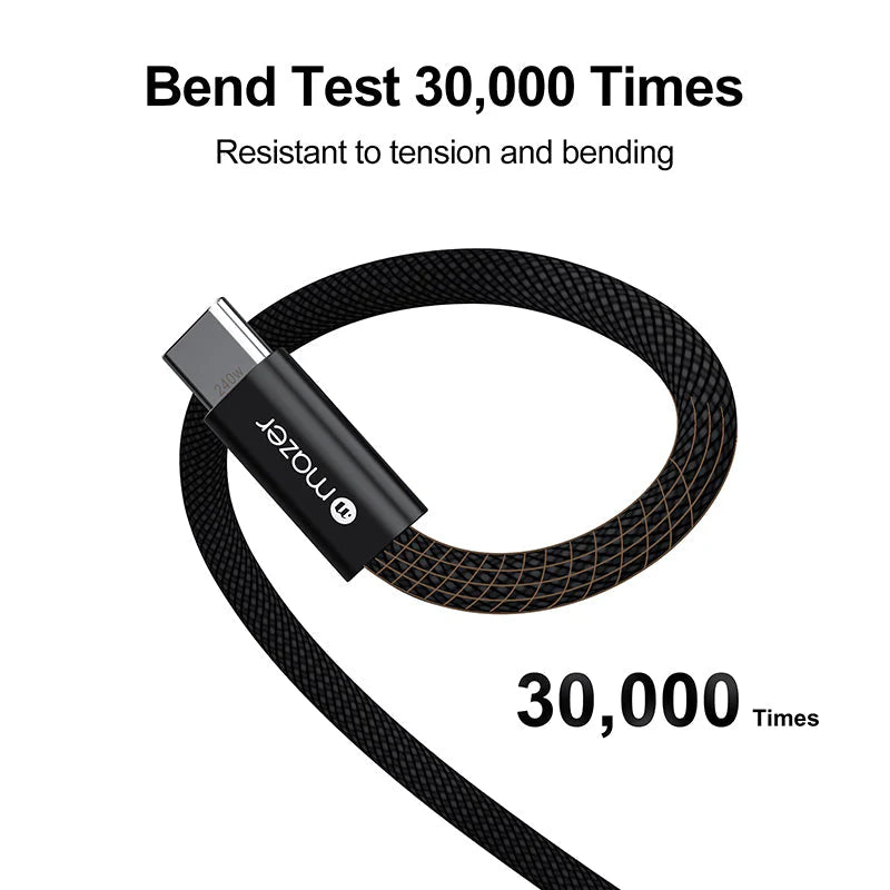 MAZER InfiniteLink FLEX2 240W USB-C Braided Cable (1M) - Black