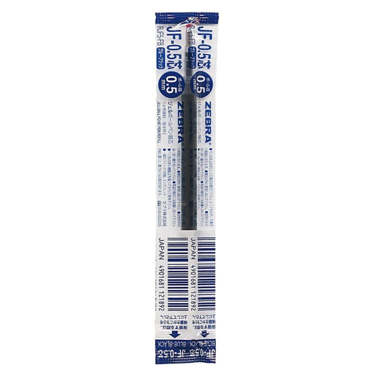 Zebra RJF-5 0.5mm Gel Ink Refill – Black/Blue