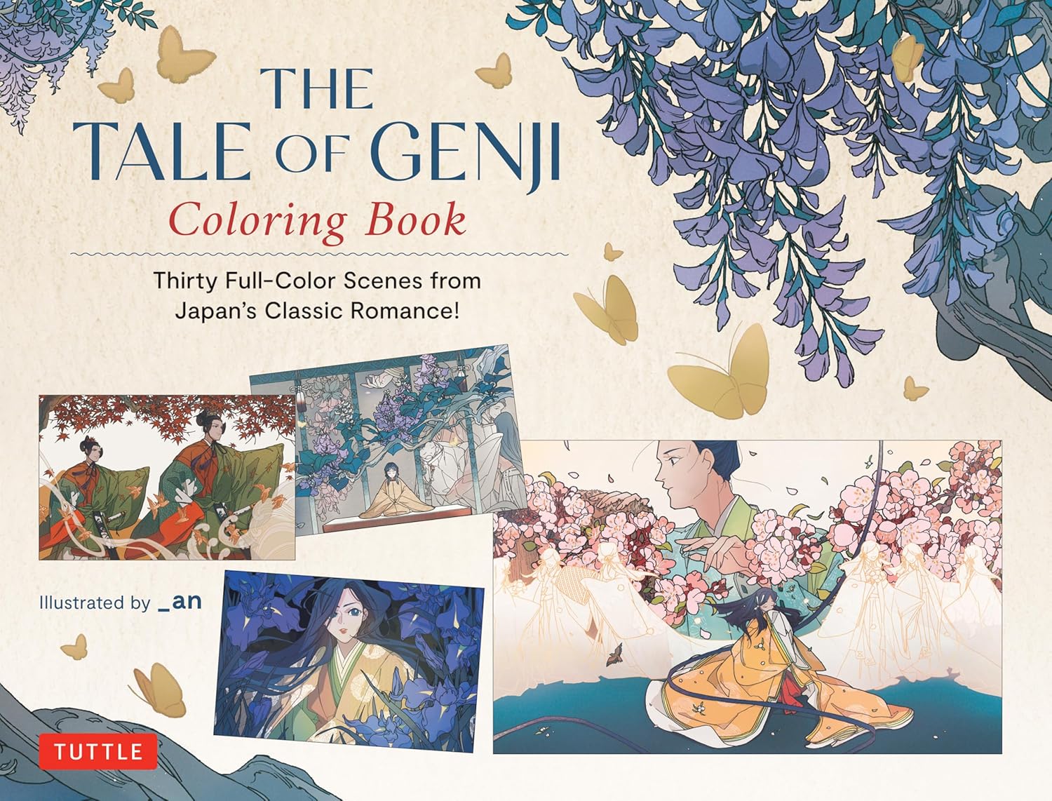 The Tale of Genji Coloring Book: Thirty Full-Color Scenes from Japan's Classic Romance! (Paperback)
