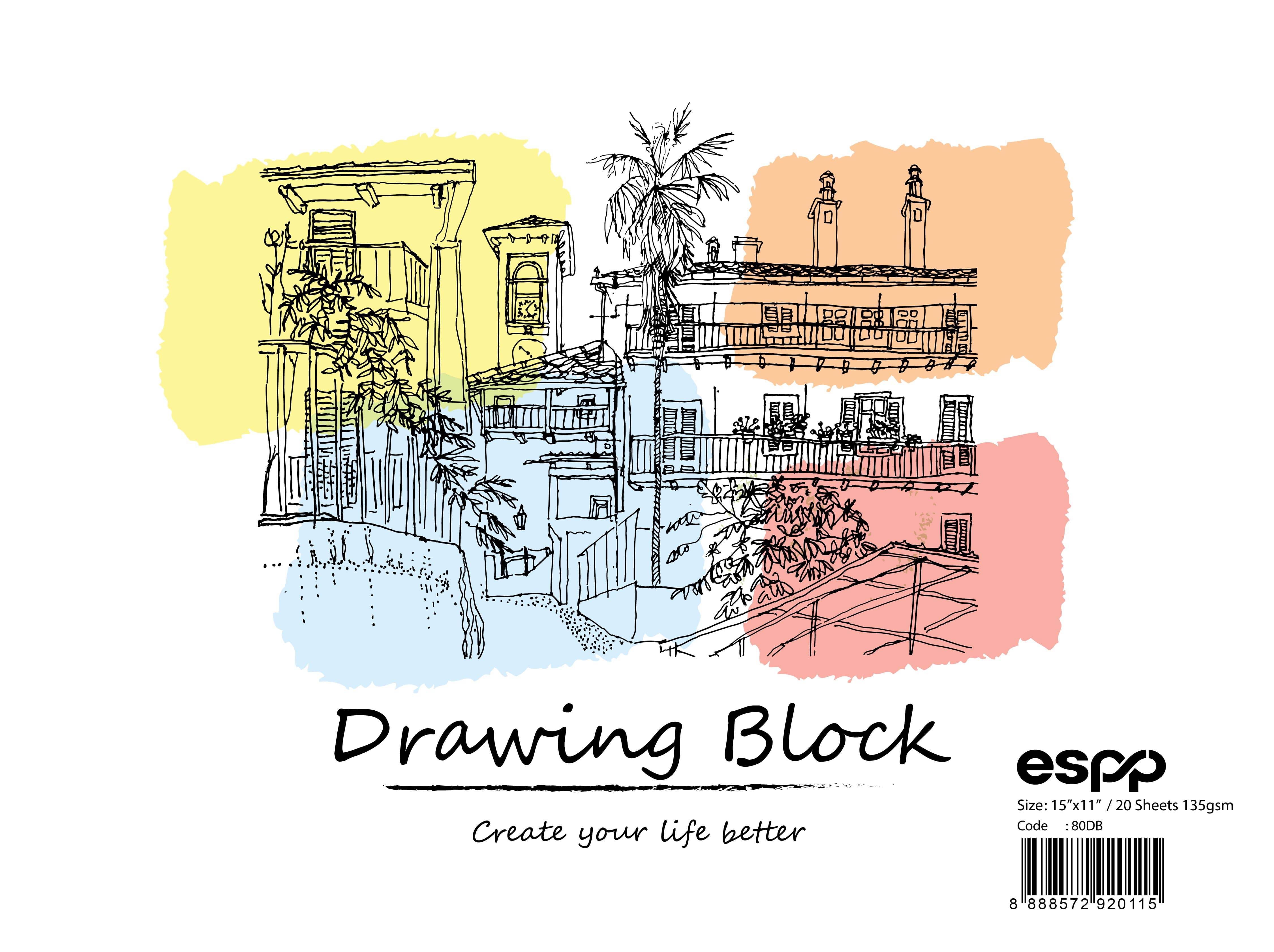 15'x11' 20's 165g Drawing Block - Espp