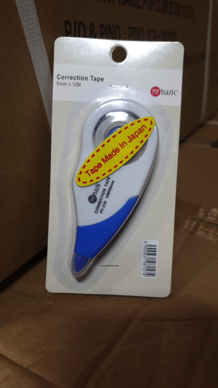 POP BAZIC Correction Tape 5mm x 12m 2's