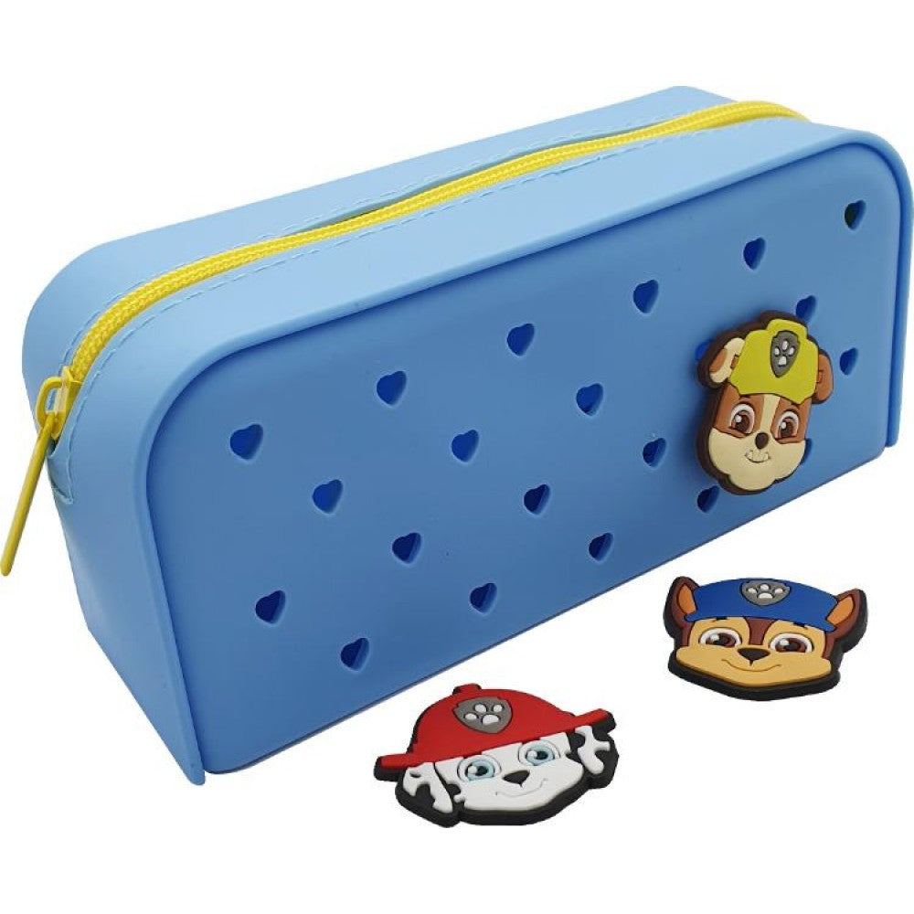 PAW PATROL SILICONE PENCIL BAG WITH CHARMS BLUE