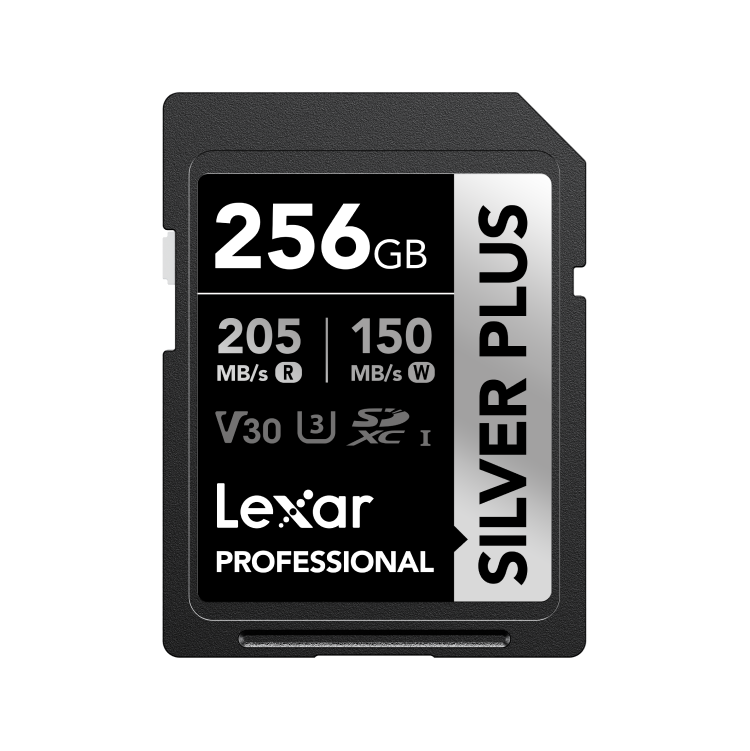 Lexar 256GB Silver Plus SDXC C10 R205/W150 Memory Card