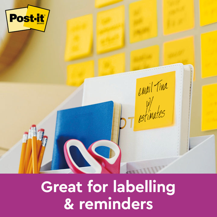 Post-it® 654-1ss3y Hb Yellow Super Sticky Notes 3x3", 90sheets