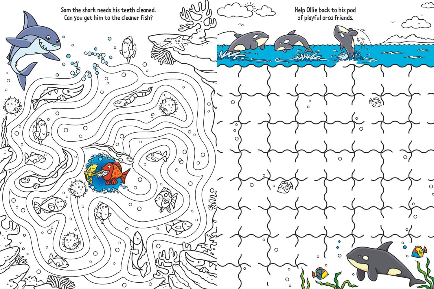 Junior Art Colour-in Mazes Under the Sea