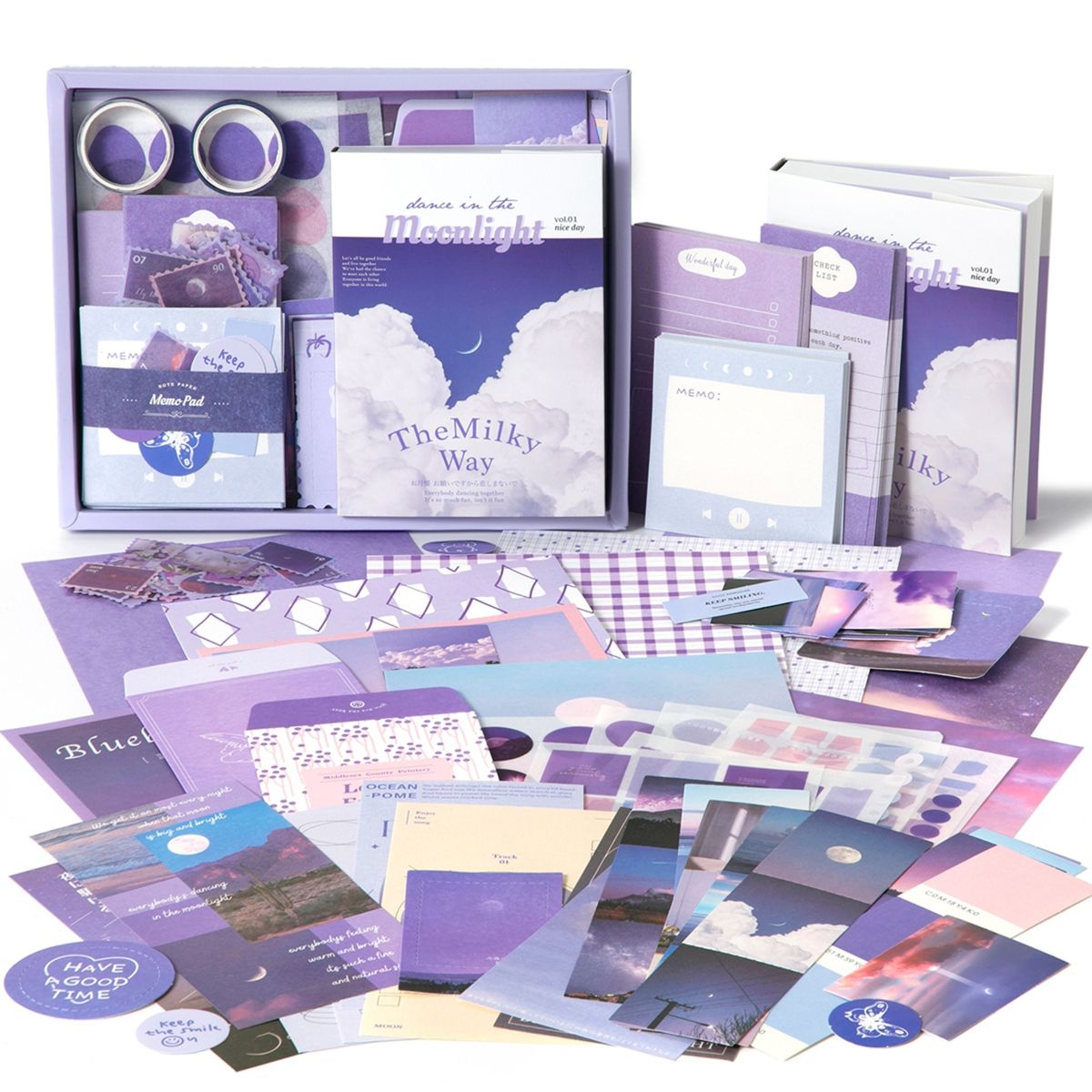 Scrapbooking Stickers and Notebook Set, Moonlight XM2109