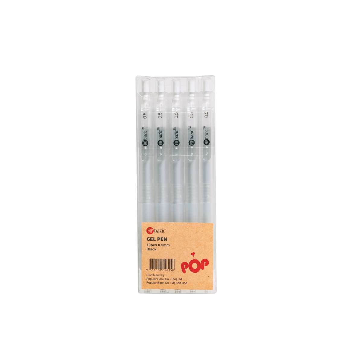 Pop Bazic Gel Pen 0.5mm 10s Black