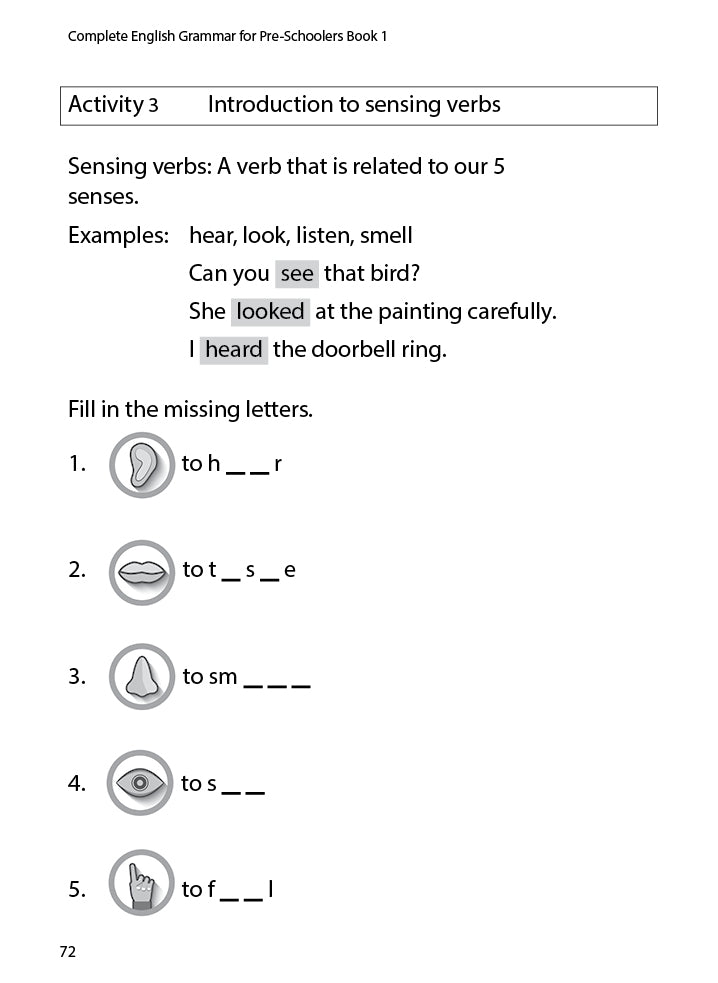 Complete English Grammar for Pre-Schoolers Book 1