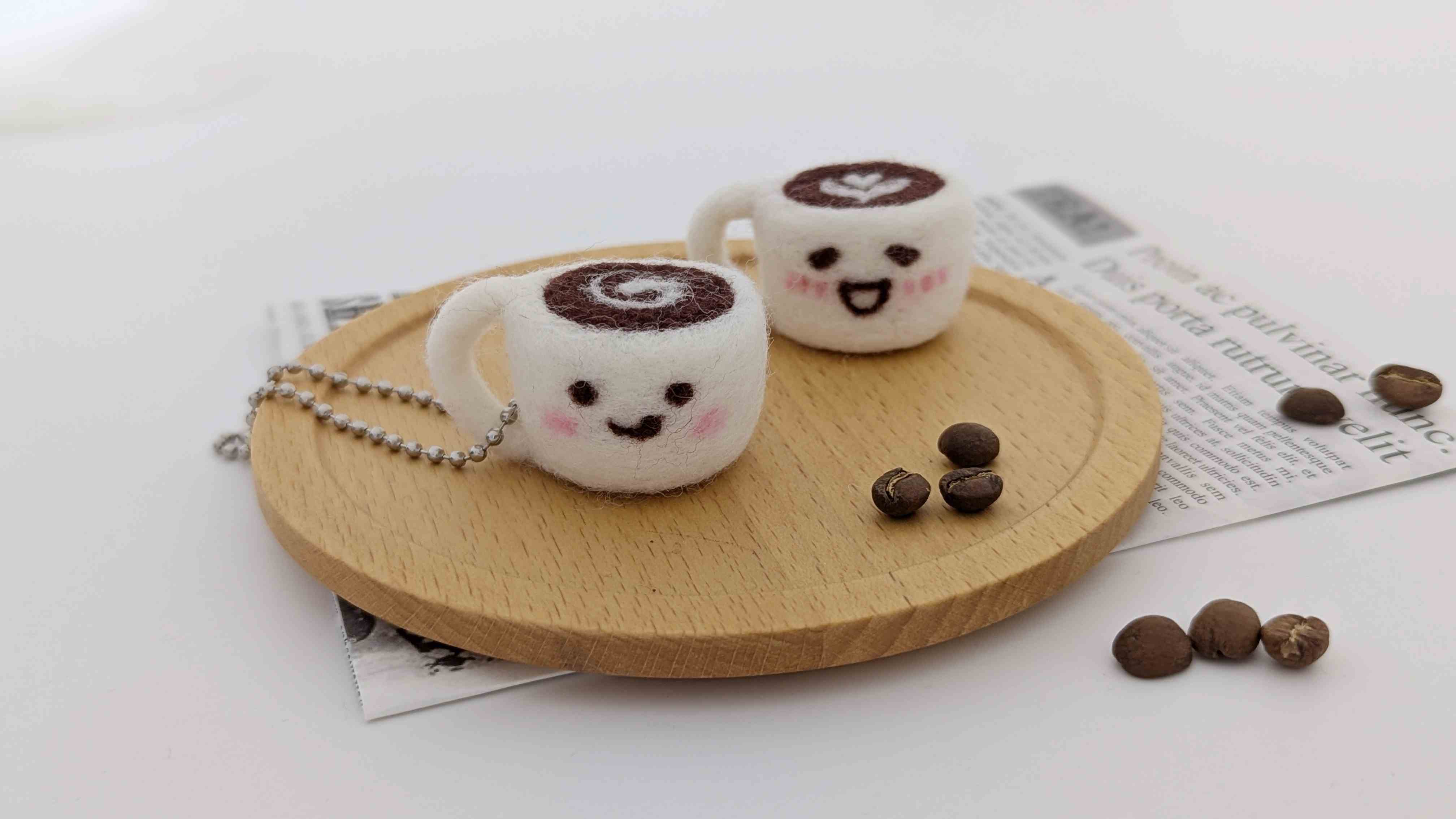 DIY Needle Felt Key Charm - Energetic Coffee