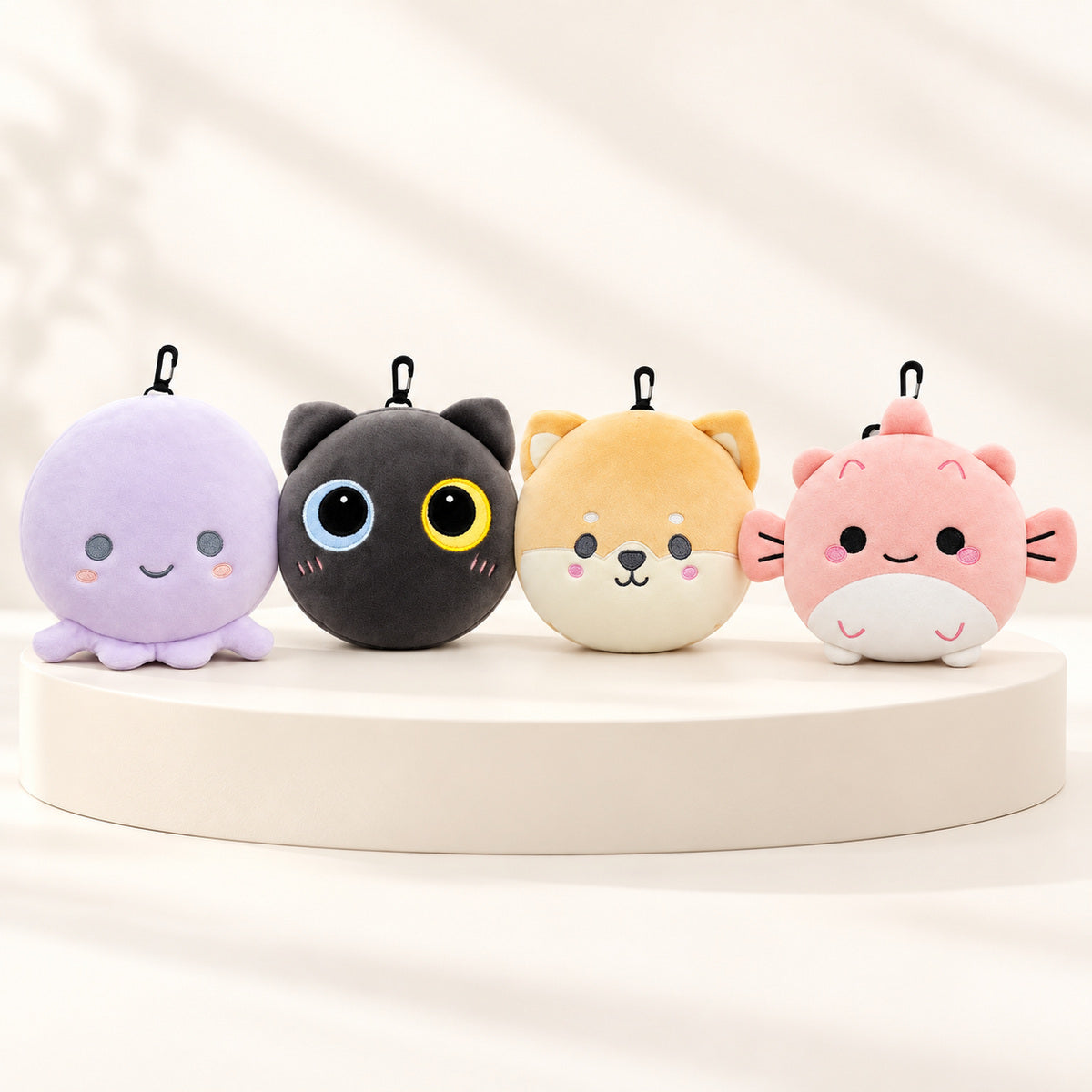  2 In 1 Plush Eye Mask And Head Rest Cushion - Pink Fish 
