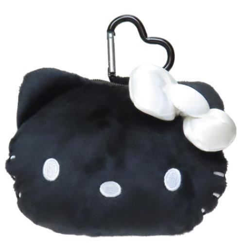 Sanrio Monochrome Hello Kitty Plush Zipper Mascot Pouch With