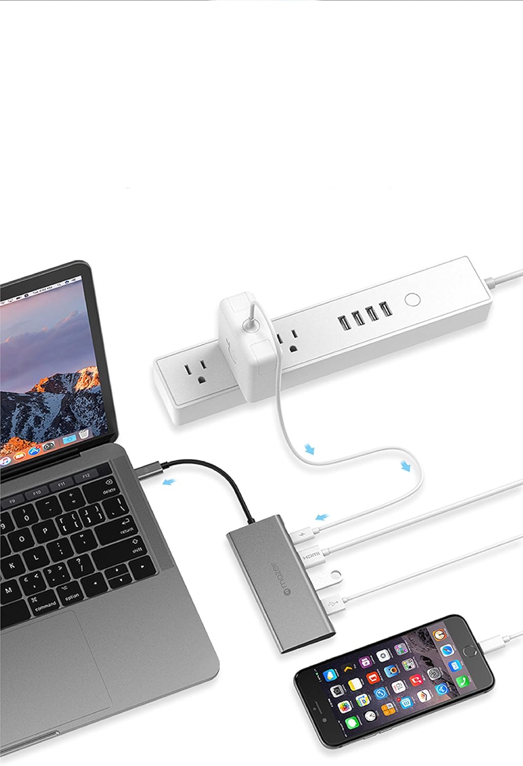 MAZER M-UC2MULTI3001-GY USB Type-C HDMI & USB 3.0 with Power Delivery