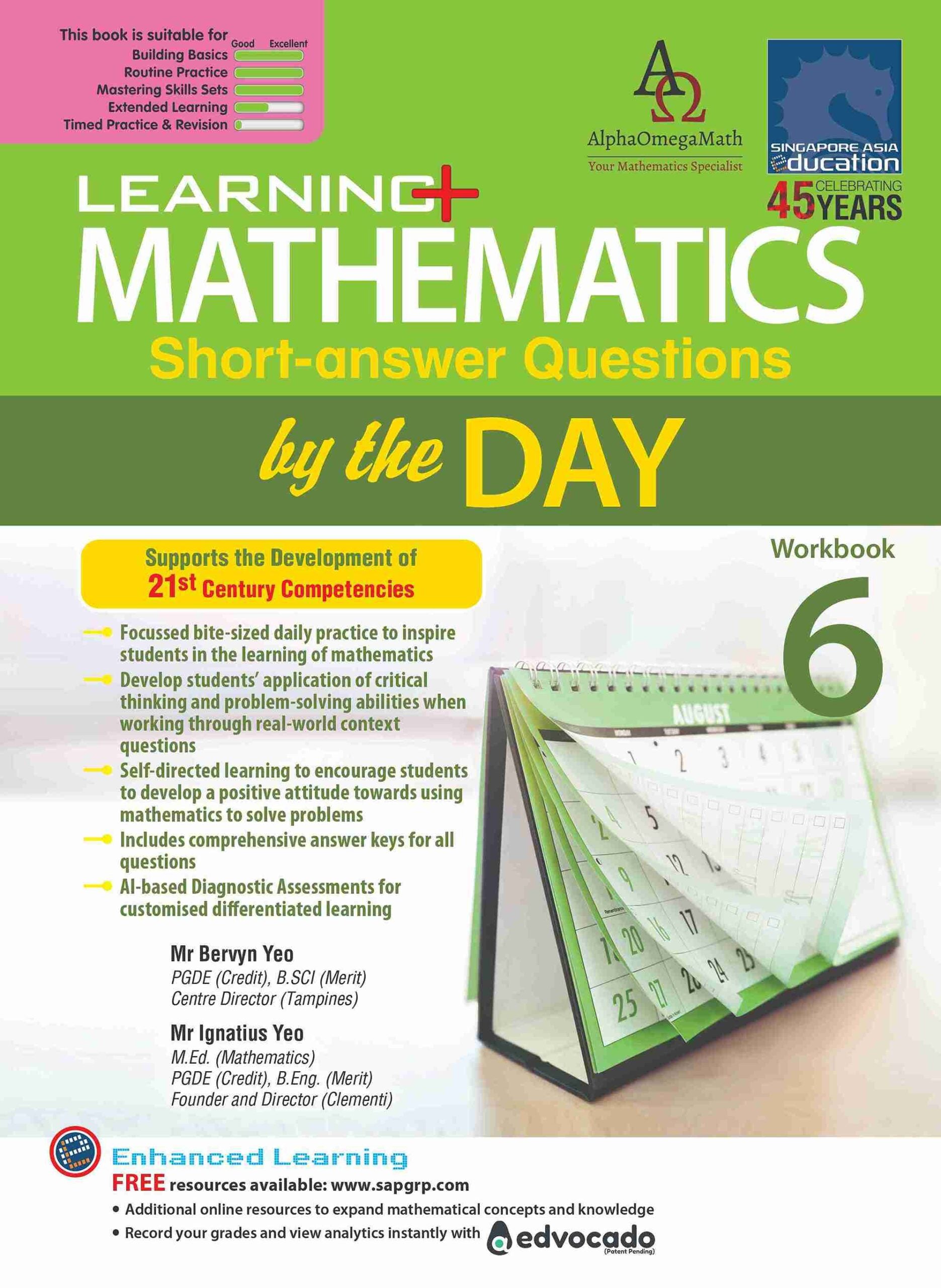 Primary 6 LEARNING+ MATHEMATICS Short-Answer Questions By The DAY Workbook 6