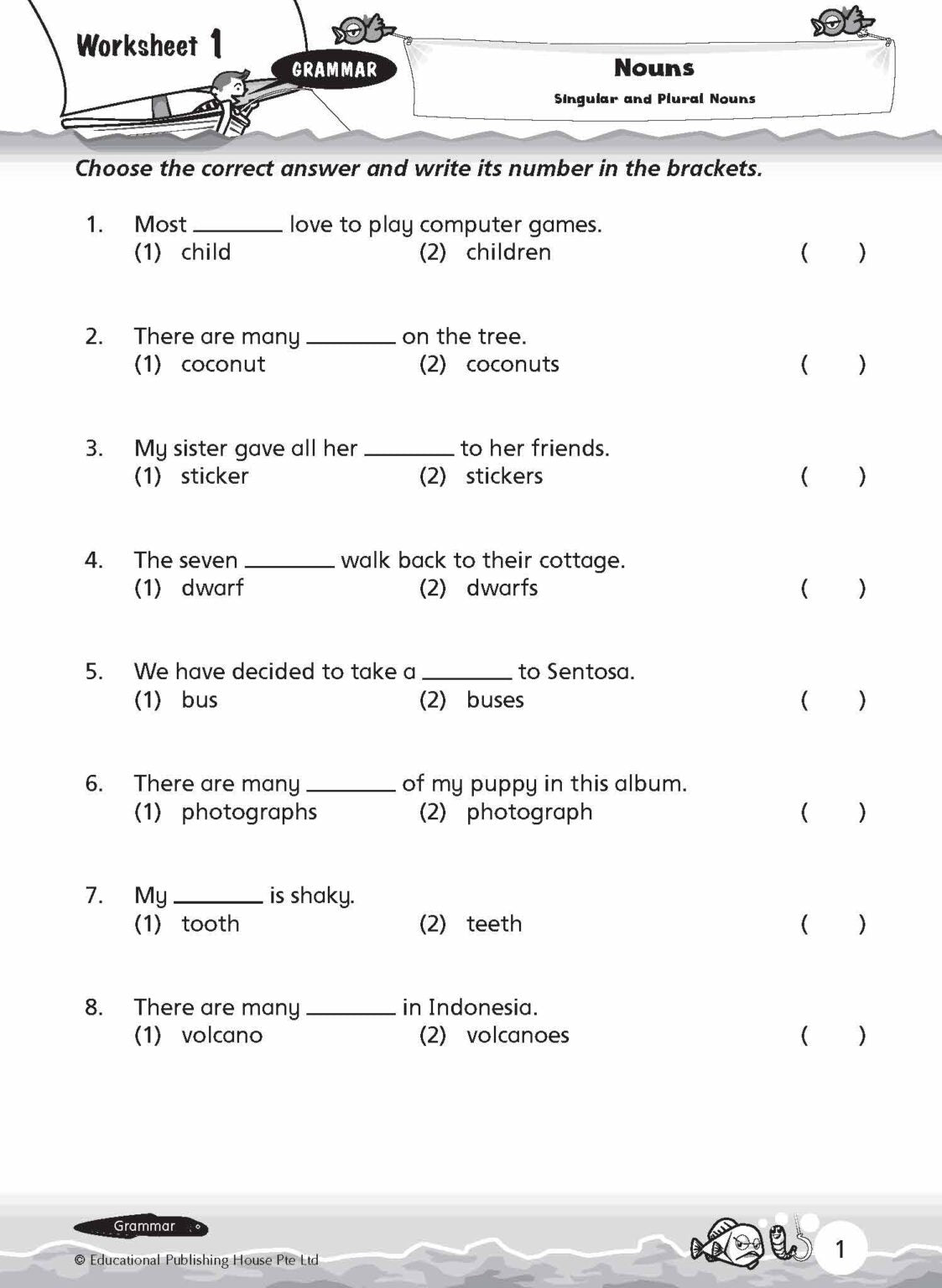 Primary 1 New English Grammar & Vocabulary Worksheet – Popular Book ...
