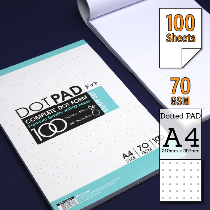 Masterprint Dotted Pad A4 70 Gsm 100's