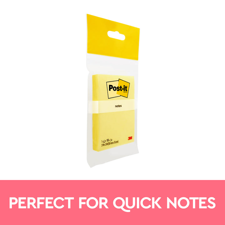 Post-it® 656-1cy Canary Yellow Notes, 2x3", 100sheets