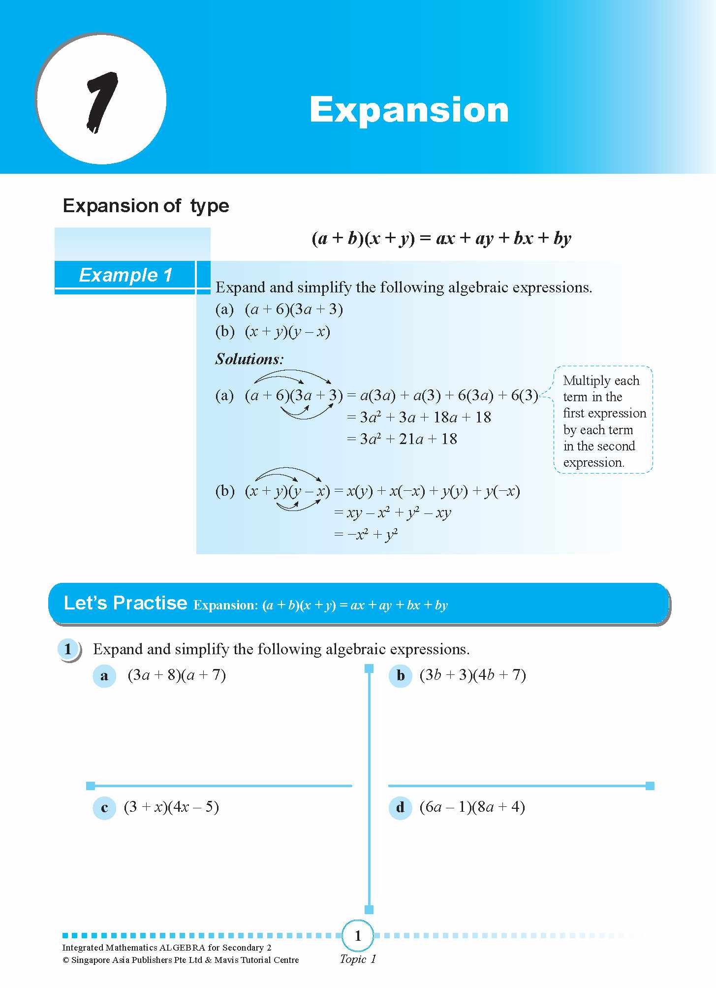 Secondary 2 [G3 and IP] Integrated Maths - Algebra -4th Edition