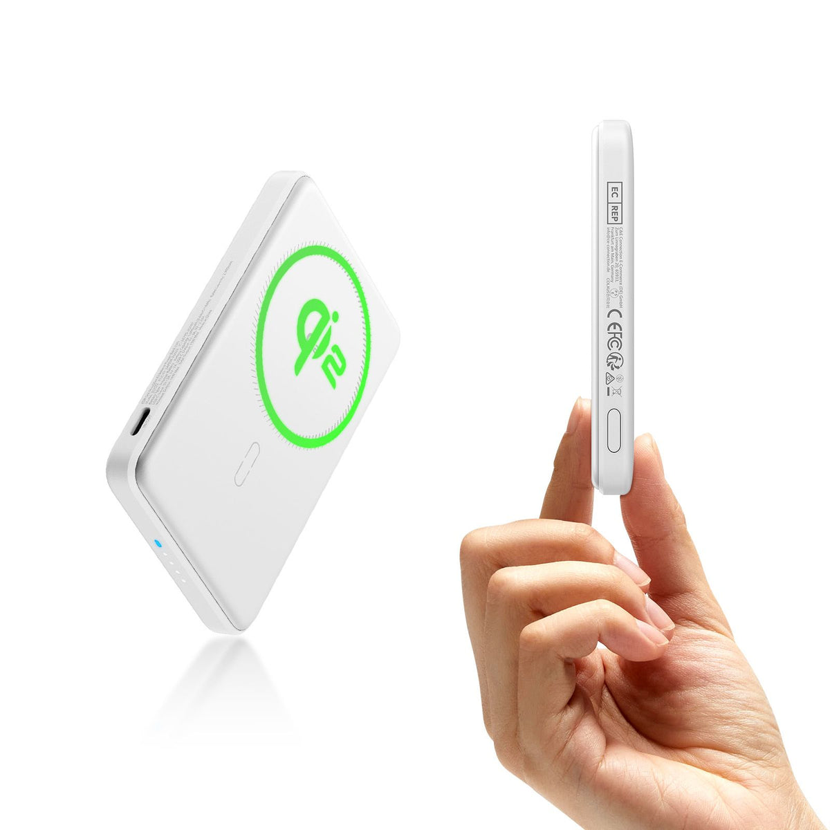 ESR Qi2 MagSlim 5000 mAh Magnetic Power Bank - White