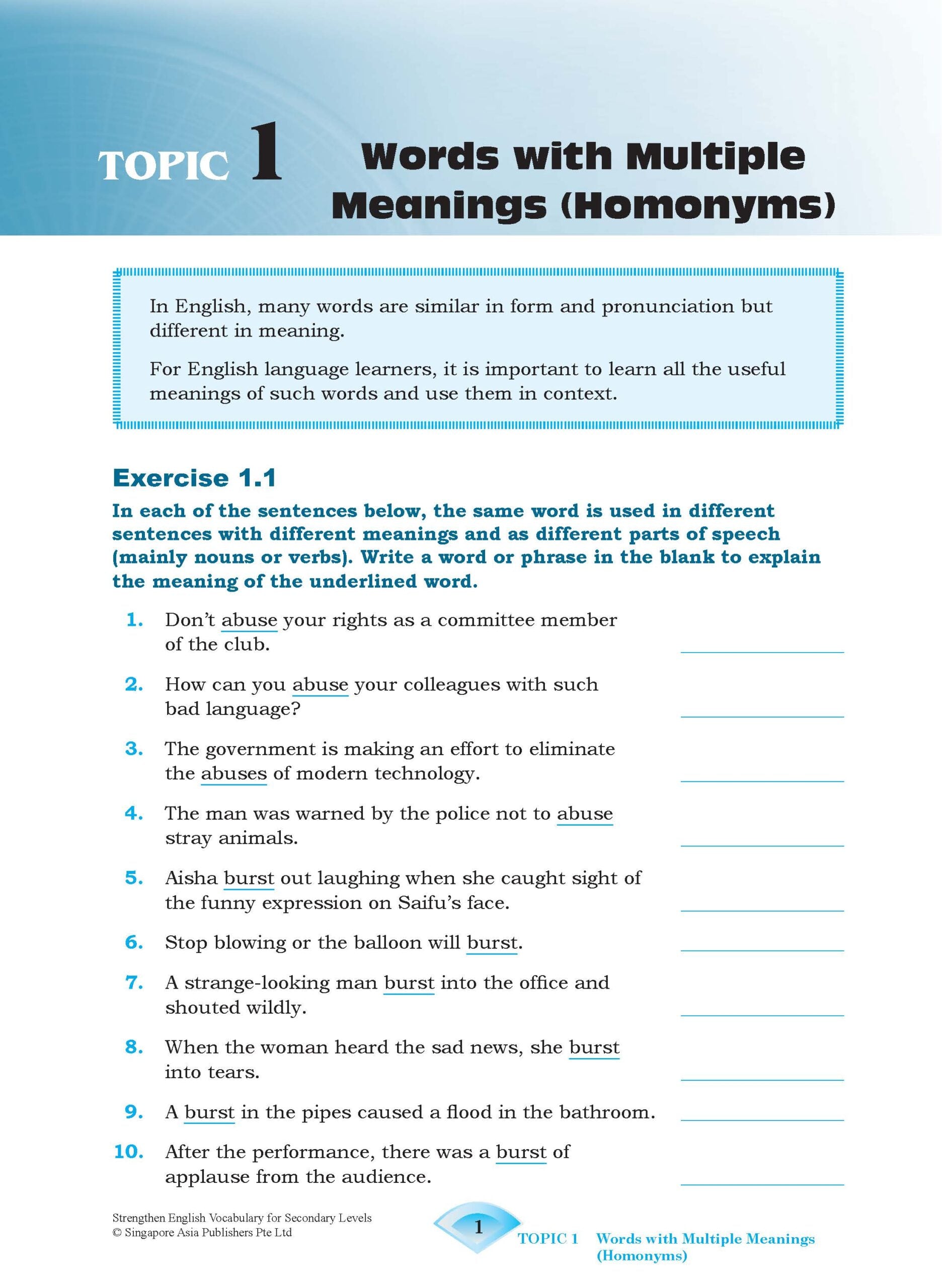 Secondary Levels Strengthen English VOCABULAR - 5th Edition