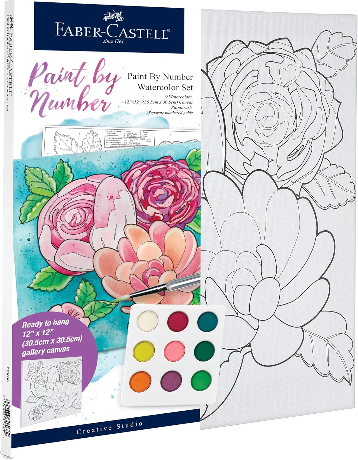 Faber-Castell Watercolour Paint by Number, Bold Floral-770630