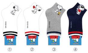 SNOOPY CHARACTER ANKLE SOCKS - WHITE