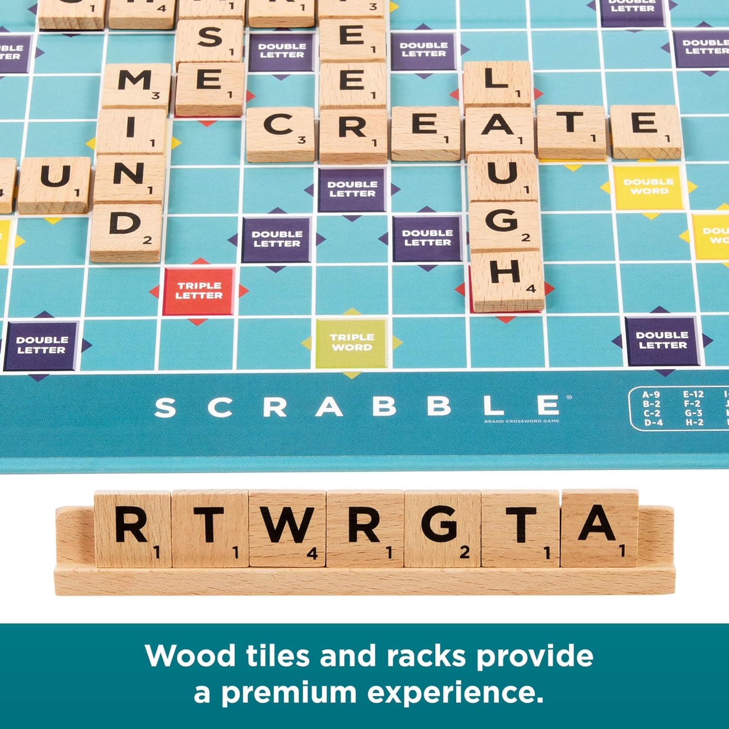 MATTEL GAMES SCRABBLE WOOD TILES N RACKS