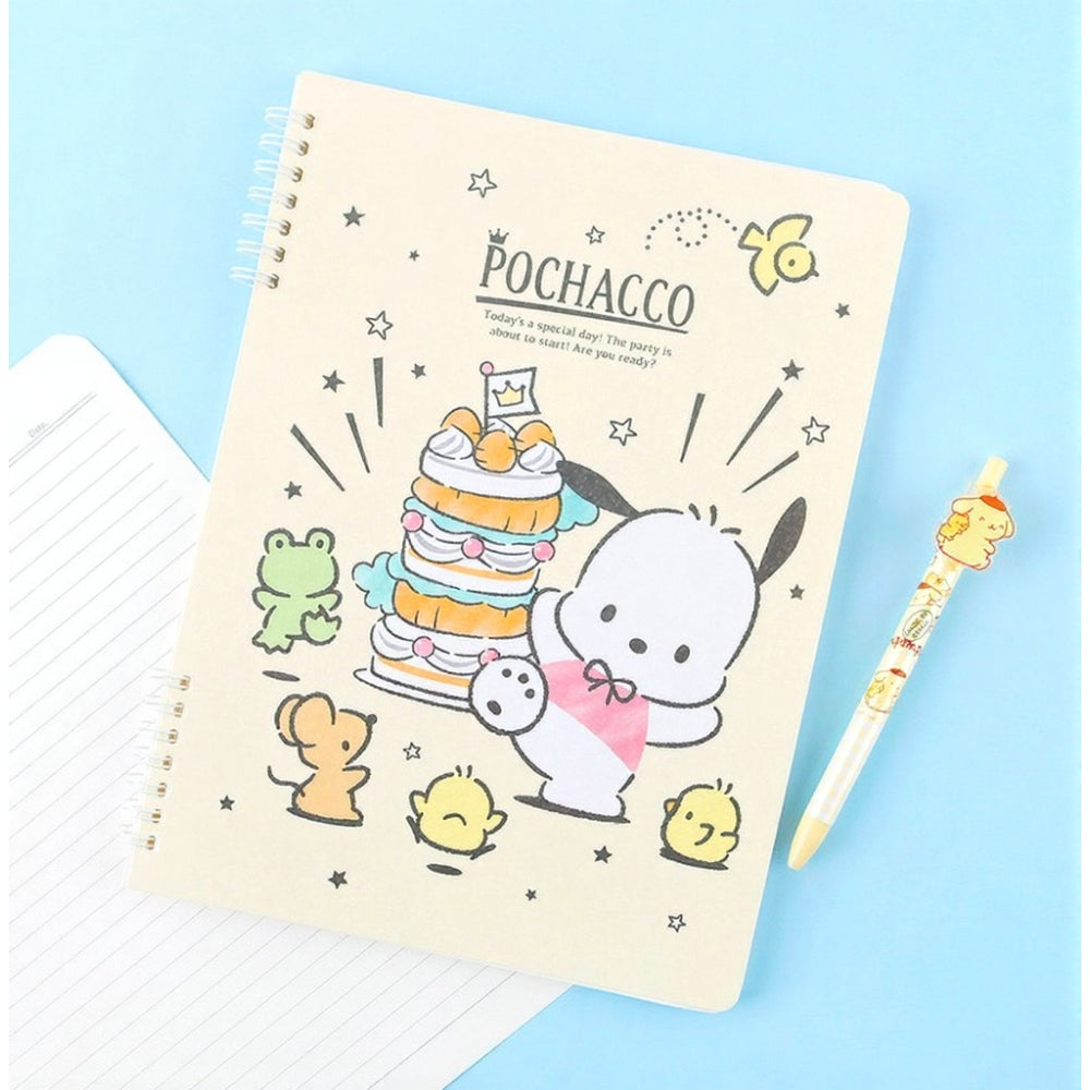 Sanrio Pochacco B5 2-tier Spiral Notebook, Yellow