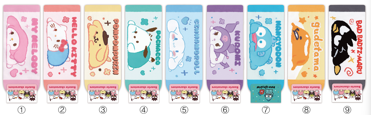SANRIO CHUBBY FACE ANKLE SOCKS - 1 MY MELODY