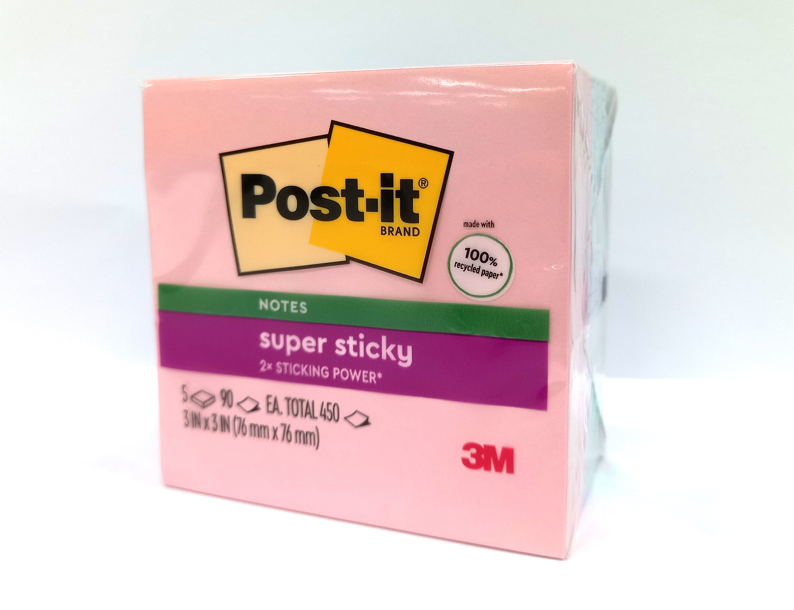 Post-it® 654-5SSNRP Super Sticky Recycled Notes, 3x3”