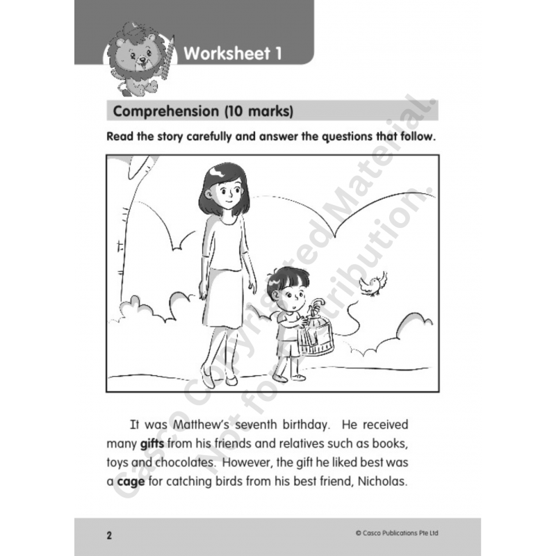 English Comprehension Worksheets Primary 1