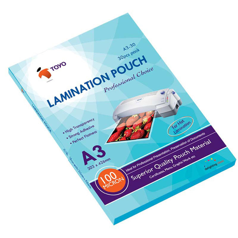 Toyo Lamination Pouch 100mic 303x426mm A3-30