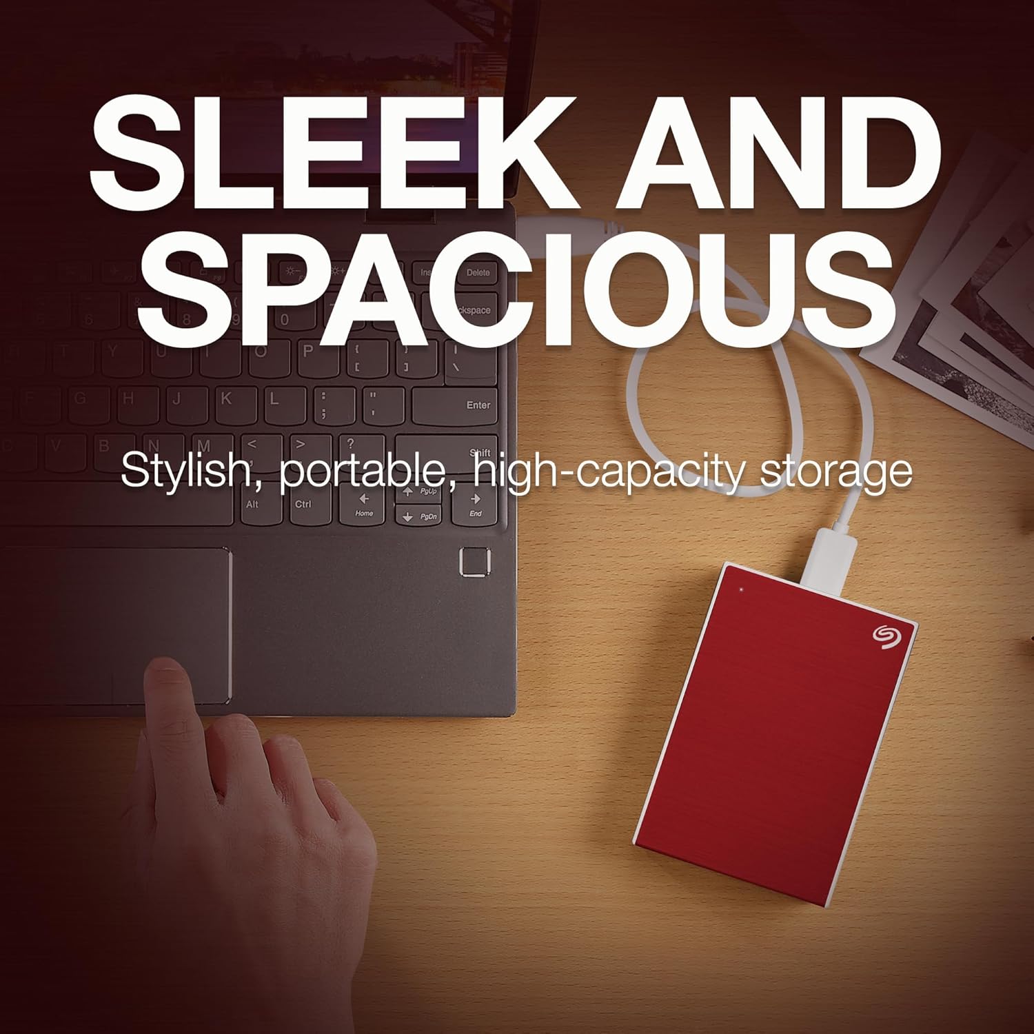 Seagate STKZ4000403 One Touch External HDD with Password Protection, 4TB, Red