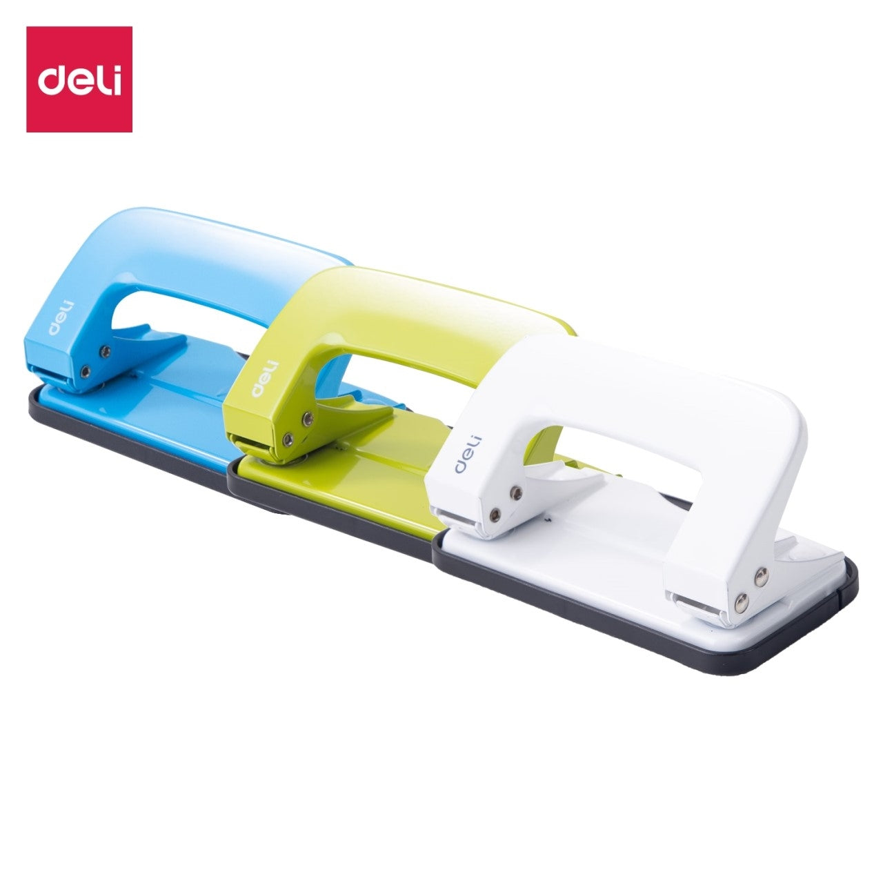 Deli D0136 Rio 2 Holes Puncher 3 Colors - 10 Sheets