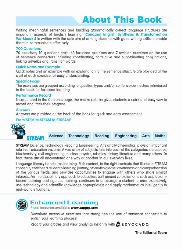 Primary 5 Conquer English Synthesis & Transformation Workbook 5-5th Edition
