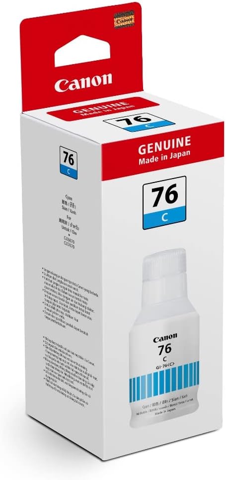 Canon GI-76 C Original Cyan Standard Yield Ink Cartridge | Works with GX6070 / GX7070 / GX5070 | 4436C001AA