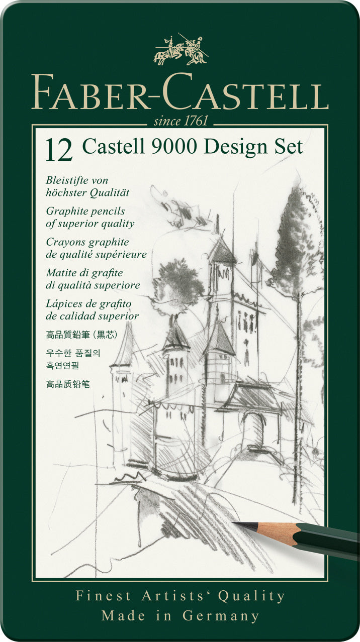 Faber-Castell Castell 9000 Graphite Pencils, Design Set, 5B to 5H-119064