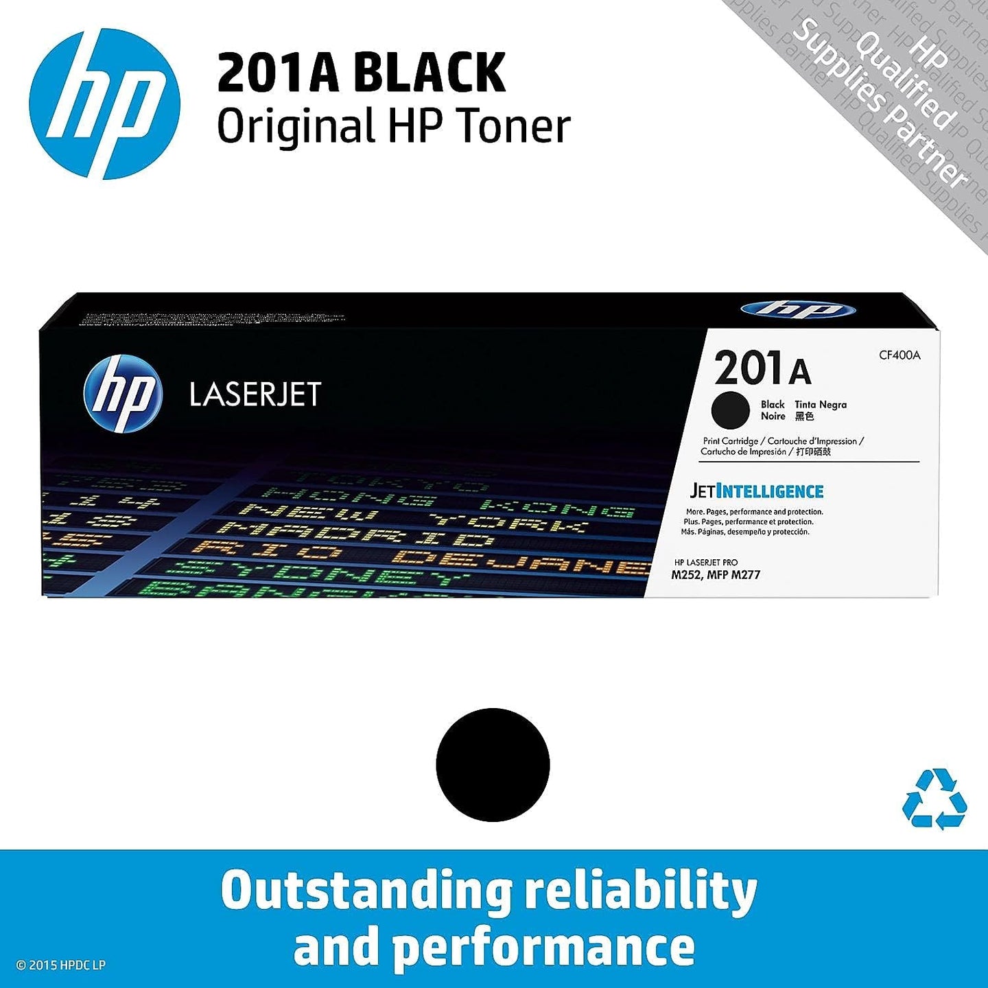 HP CF400A Original LaserJet Toner Cartridge, 201A Black,375 x 113 x 125 mm