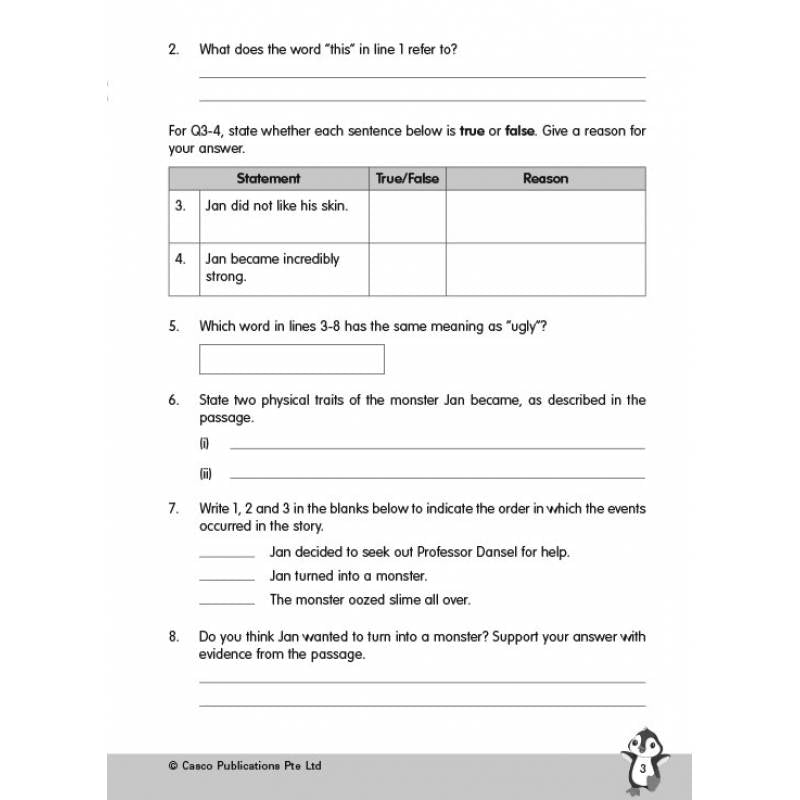 Primary 4 New English Comprehension