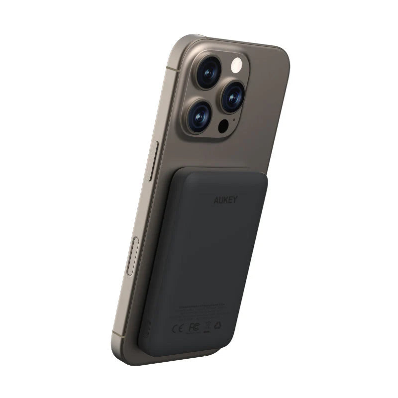 Aukey PB-MS03 5000mAh Magnetic Wireless Charging Power Bank - Black