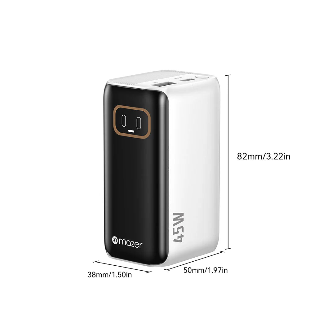 Mazer M-Ai-PC45R10-V7 PowerCharge Link R PD45W 10000mAh PB with Retractable Cable (Silver)