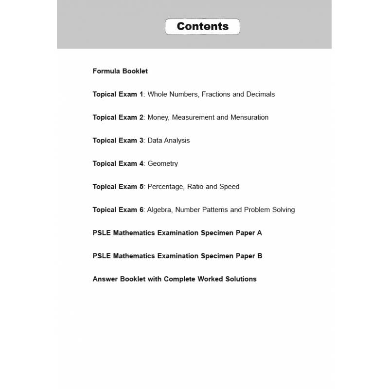PSLE Exam Questions Topical Maths(Pack)