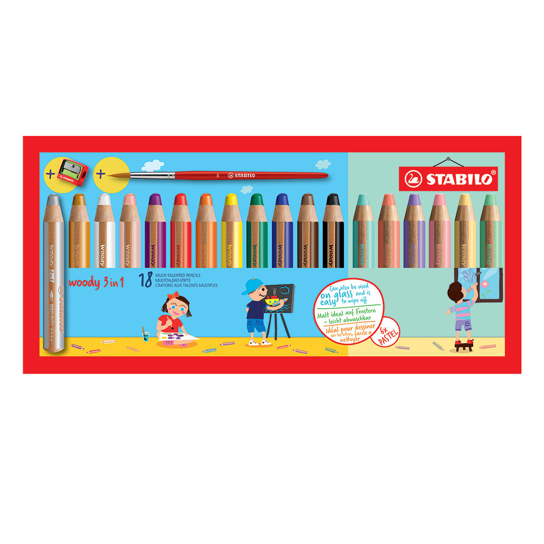 STABILO WOODY  3 IN 1 18COL  880/18-4