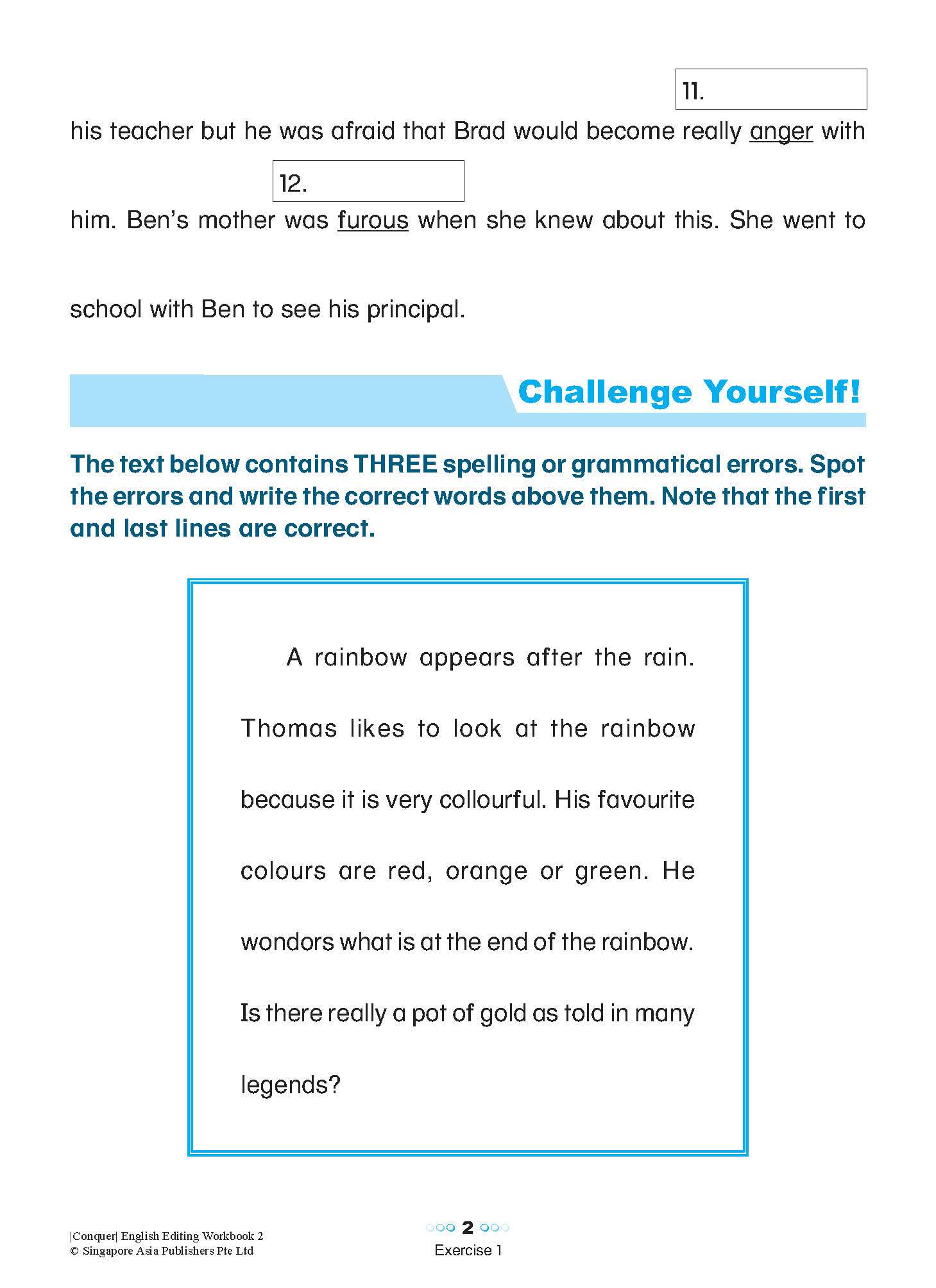 Primary 2 Conquer English Editing Workbook 2-3rd Edition