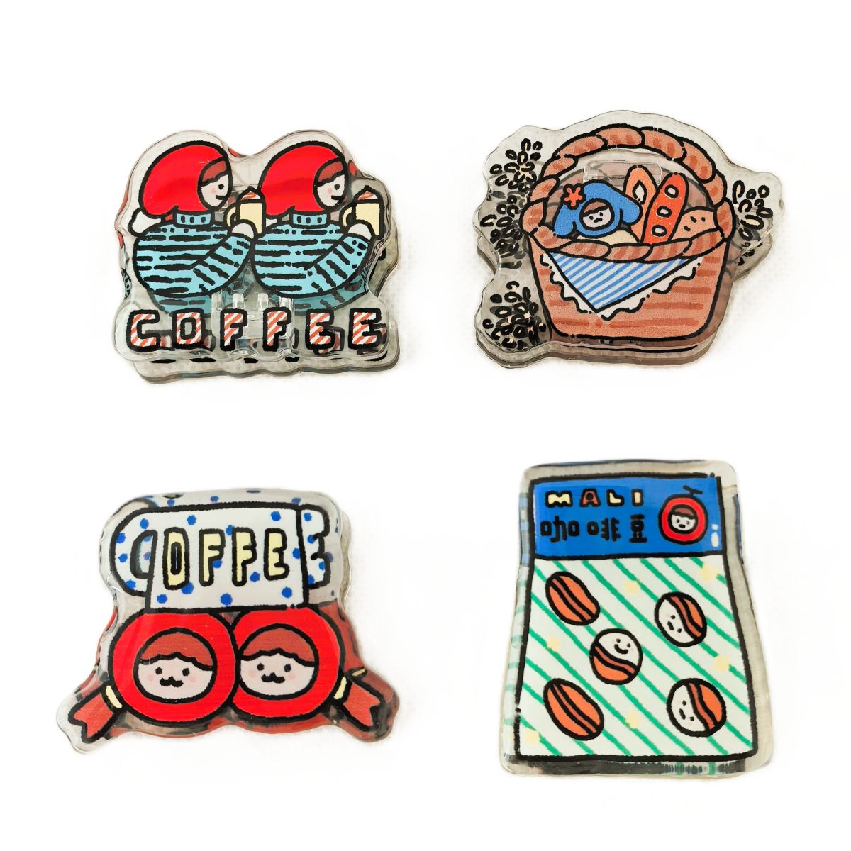 Fancy Paper Clip Coffee Bean 4P/Set
