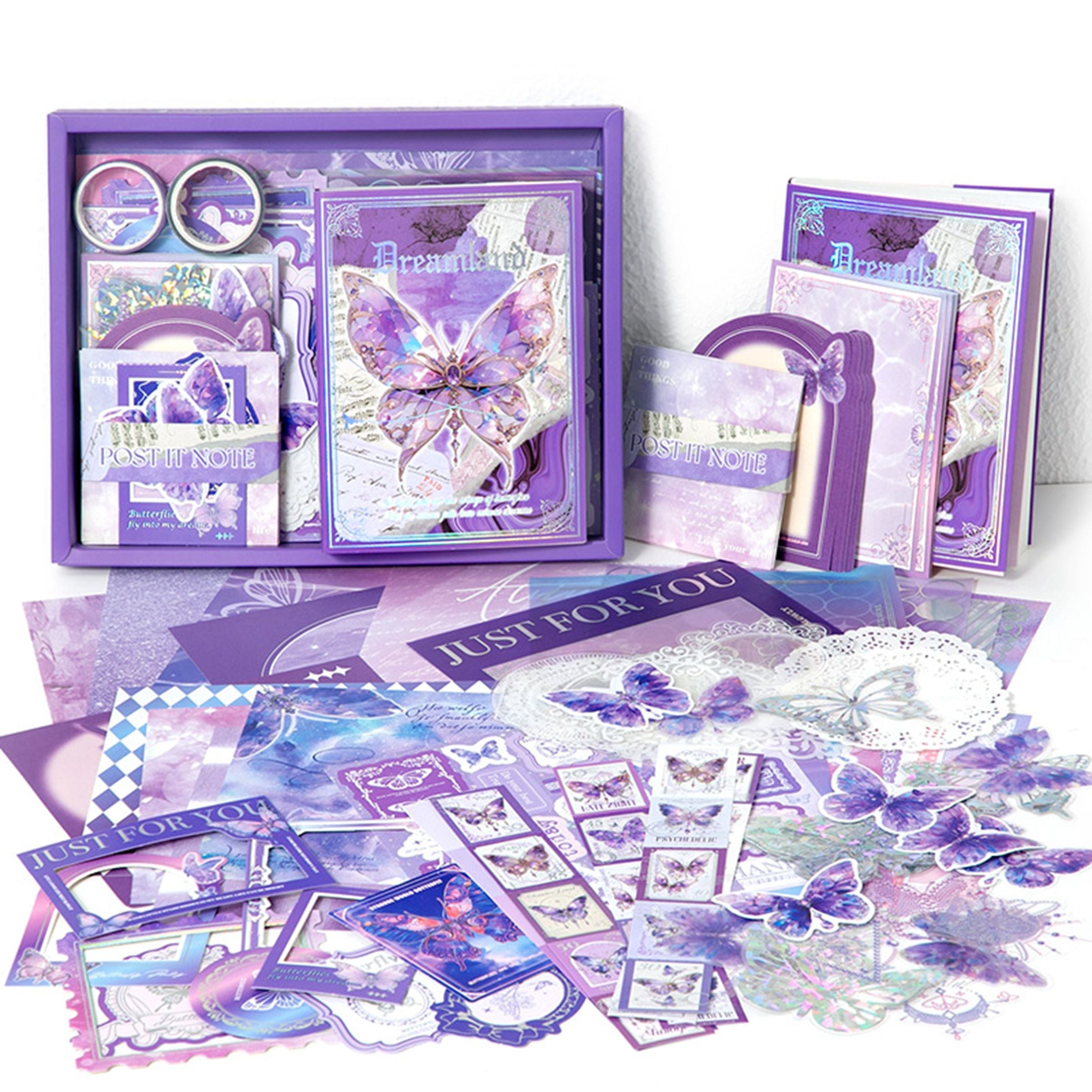 Scrapbooking Stickers and Notebook Set, Butterfly Purple XM2405