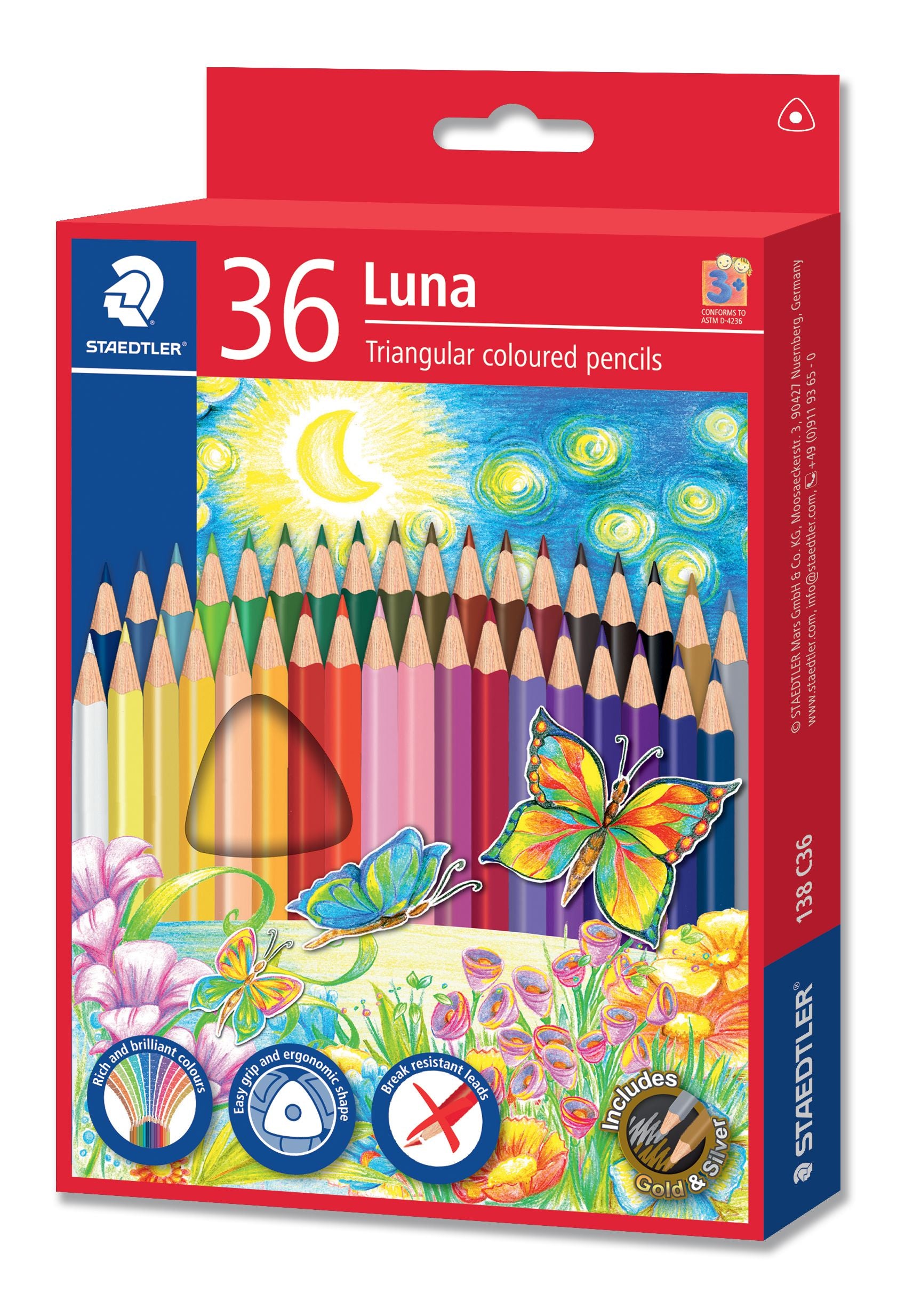 Staedtler Luna Triangular Colour Pencil 36col