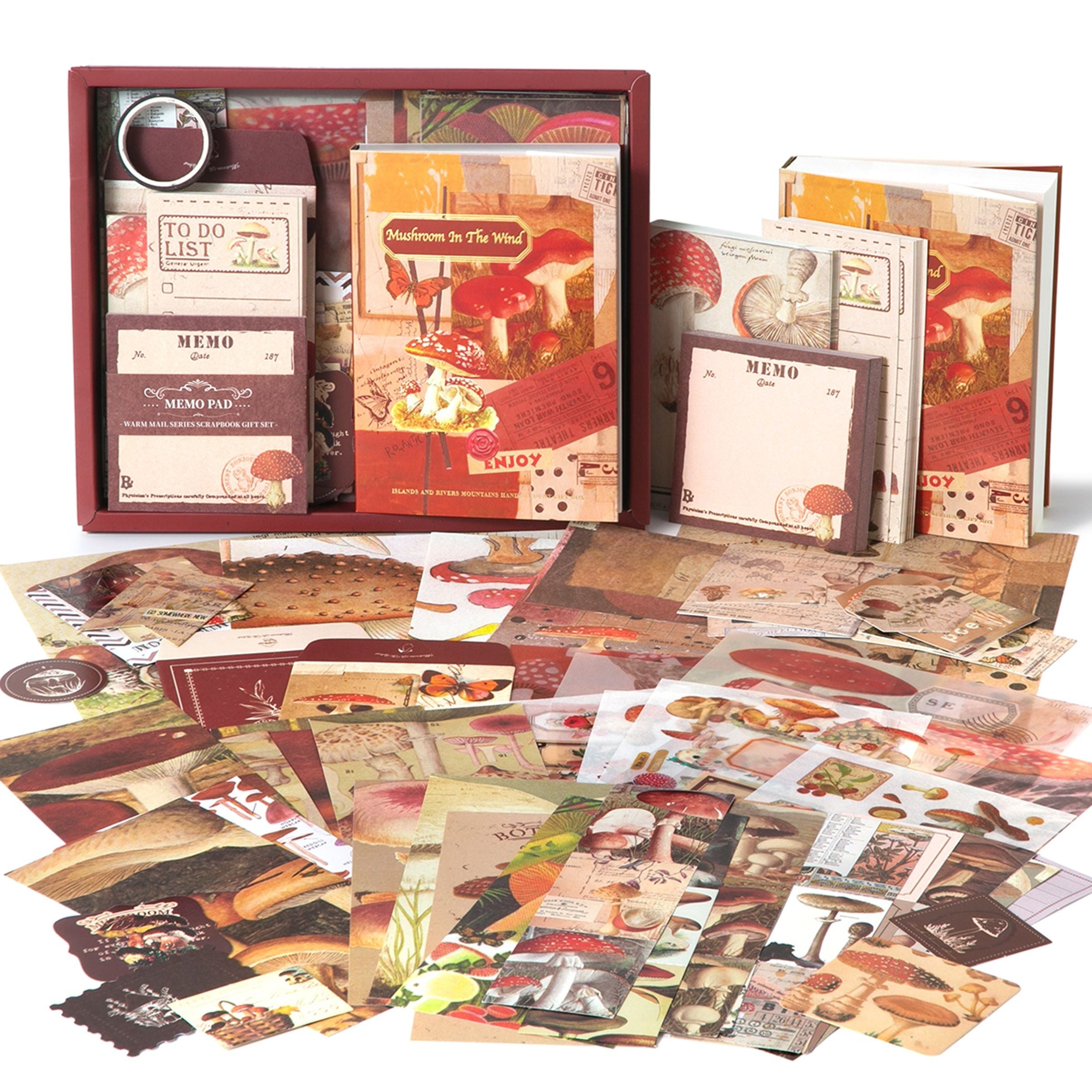 Scrapbooking Stickers and Notebook Set, Mushroom XM2405