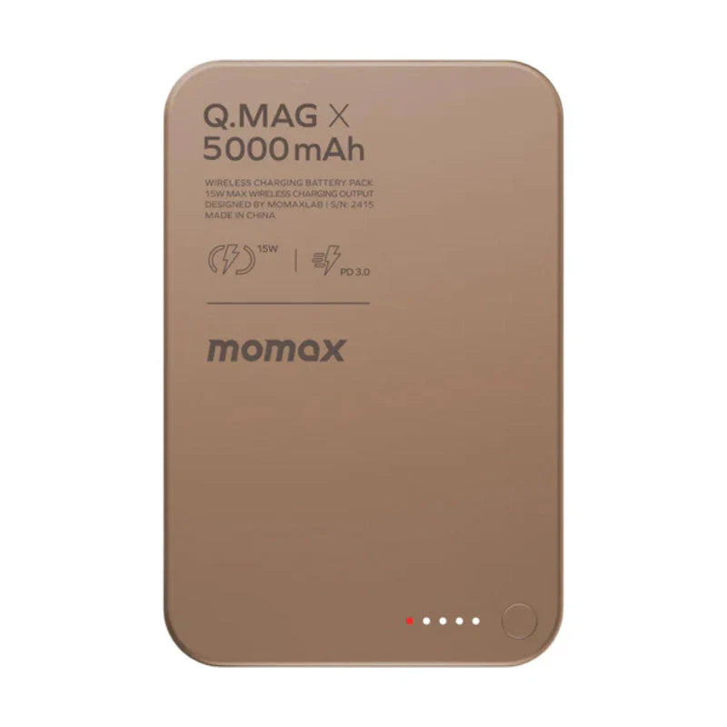 Momax IP116AL2 Q.MAG X Magnetic Wireless Battery Pack 5000mAh - Sandstone